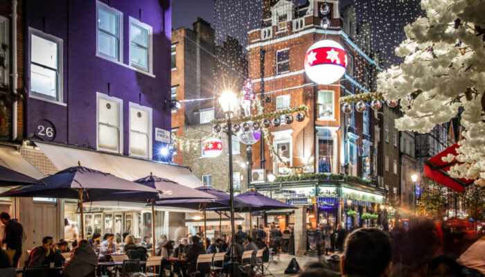 Marylebone decorated for Christmas, London